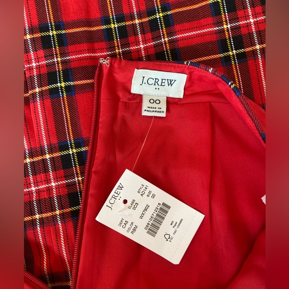 J.Crew Tartan Cotton Sateen Plaid Pencil Skirt - size 00 - Picture 6 of 9